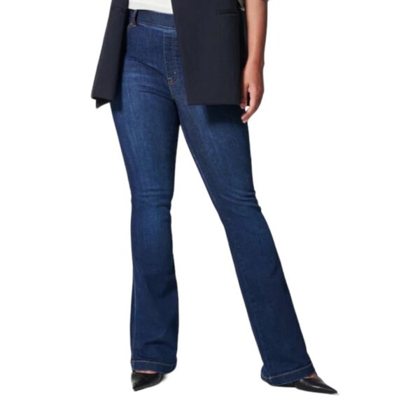Spanx Flare Bootcut Pull On Jeans in Midnight Shade Plus Size 1X Regular - Picture 2 of 16
